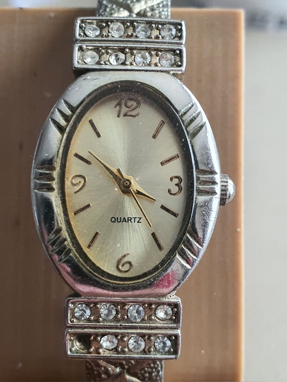 🦋10/$20🦋 Silver/Goldtone Rhinestone Stainless Steel Women's Cuff Watch
